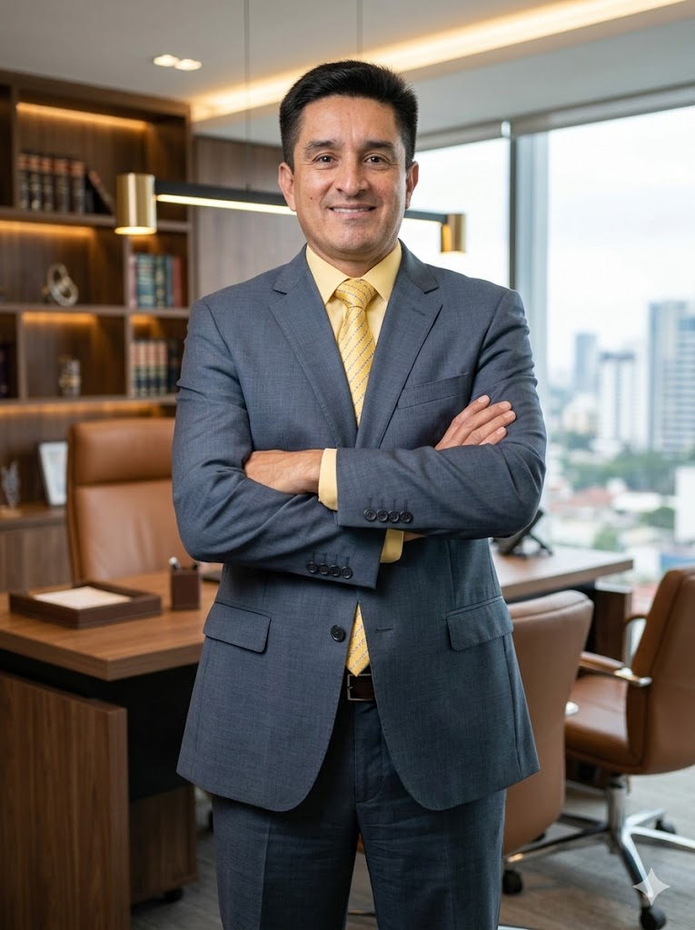 Attorney Anthony J. Nunes standing in front of his desk in Orange County.